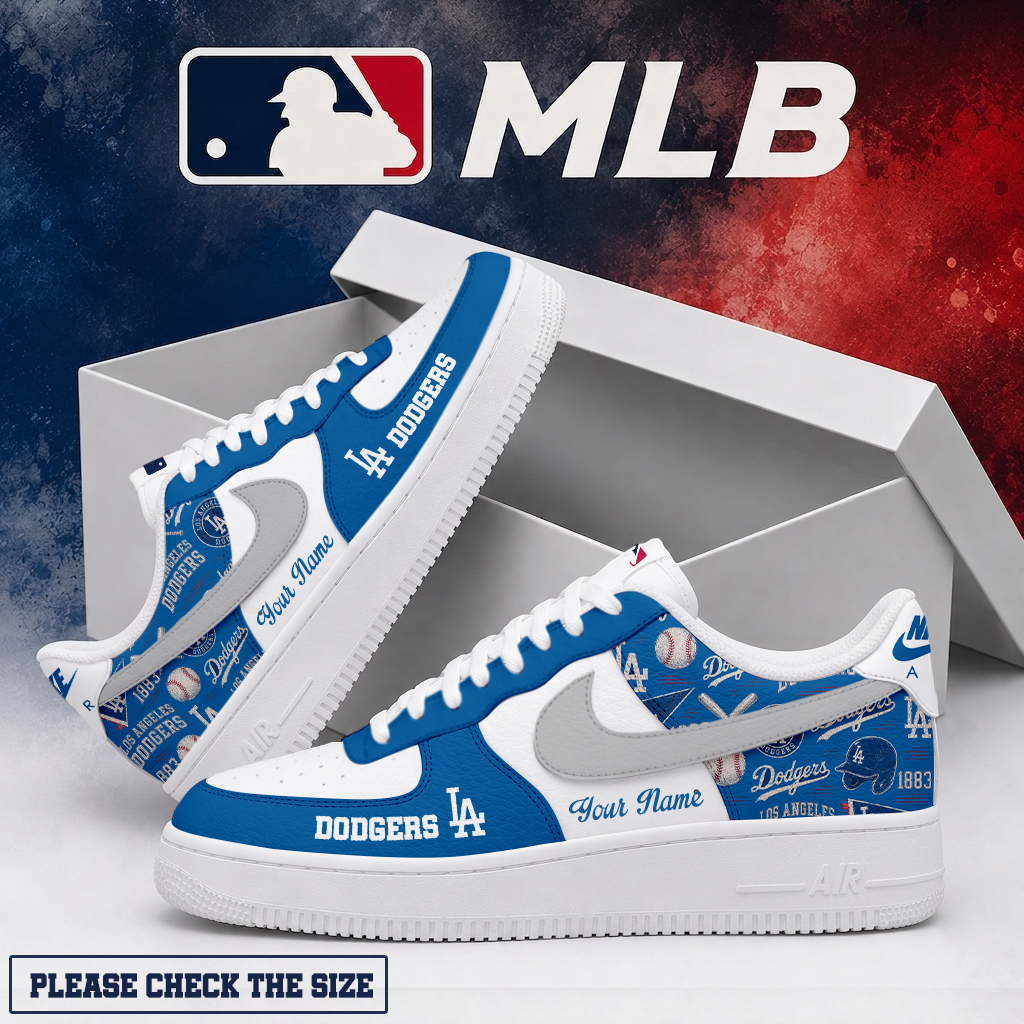 LIMITED EDITION - NEW CUSTOMIZED MLB02 LAD LOS ANGELES DODGERS AF1 SHOES
