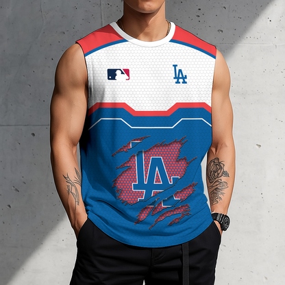 LIMITED EDITION - NEW CUSTOMIZED MLB02 LAD LOS ANGELES DODGERS MEN'S GYM SHIRT