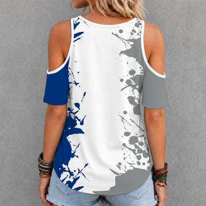 [FLASH SALE] NEW CUSTOMIZED MLB02 LAD LOS ANGELES DODGERS CRISS CROSS V-NECK TOP