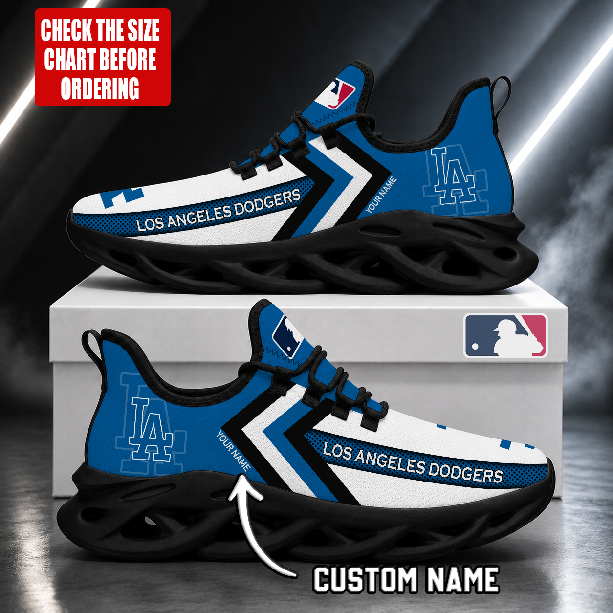 LIMITED EDITION - NEW CUSTOMIZED MLB02 LAD LOS ANGELES DODGERS MAX SOUL SHOES