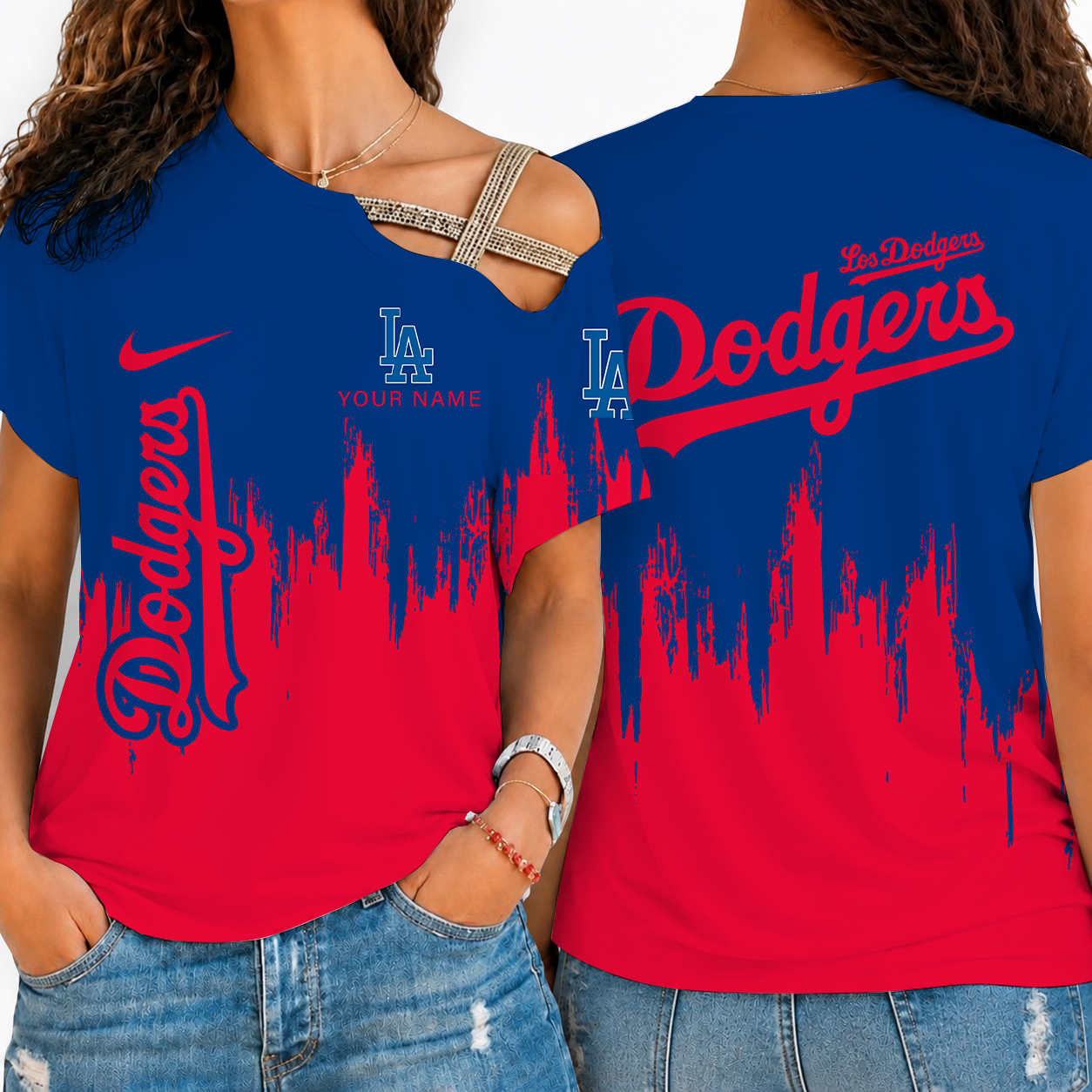 [FLASH SALE] NEW CUSTOMIZED MLB02 LAD LOS ANGELES DODGERS SHOULDER SHIRT