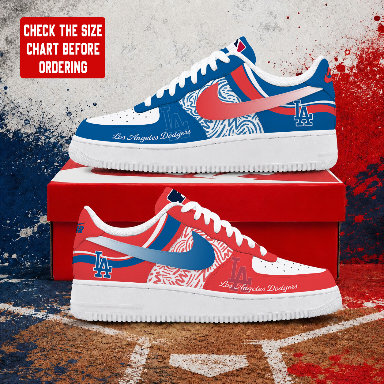 LIMITED EDITION - NEW CUSTOMIZED MLB02 LAD LOS ANGELES DODGERS AF1 SHOES