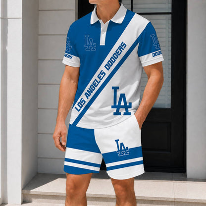 LIMITED EDITION - NEW CUSTOMIZED MLB02 LAD LOS ANGELES DODGERS POLO & SHORT PANTS SET