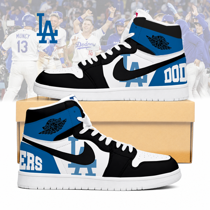 LIMITED EDITION - NEW CUSTOMIZED MLB02 LAD LOS ANGELES DODGERS AIR JORDAN SNEAKERS