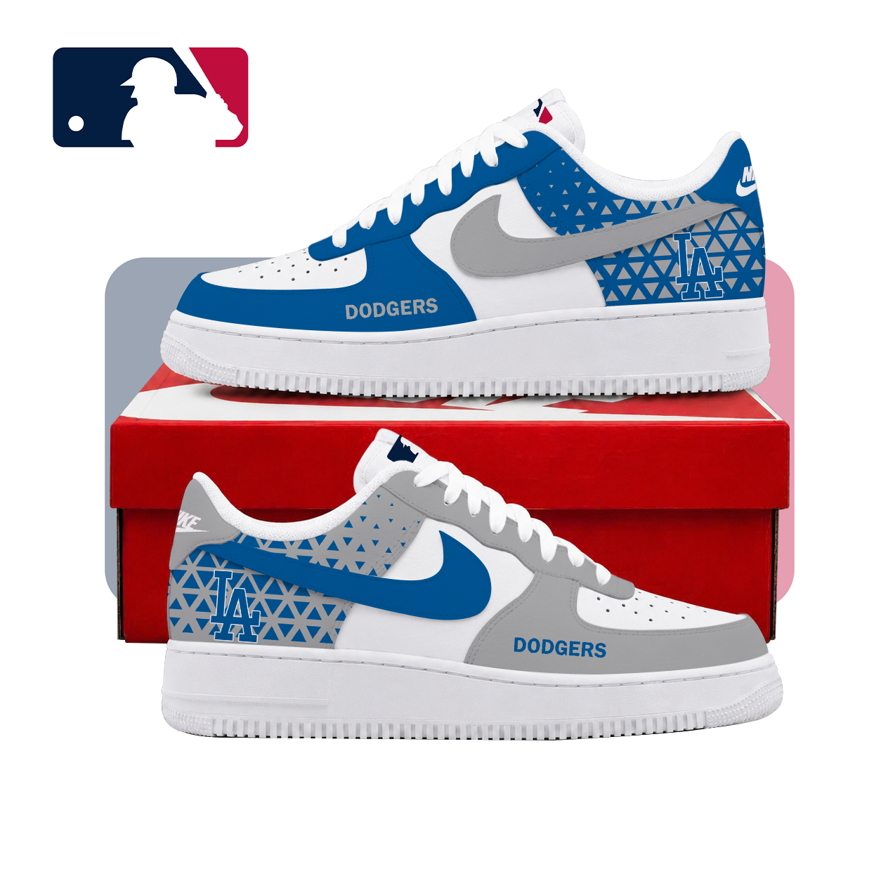 VIRAL EDITION - NEW CUSTOMIZED MLB02 LAD LOS ANGELES DODGERS AF1 SHOES