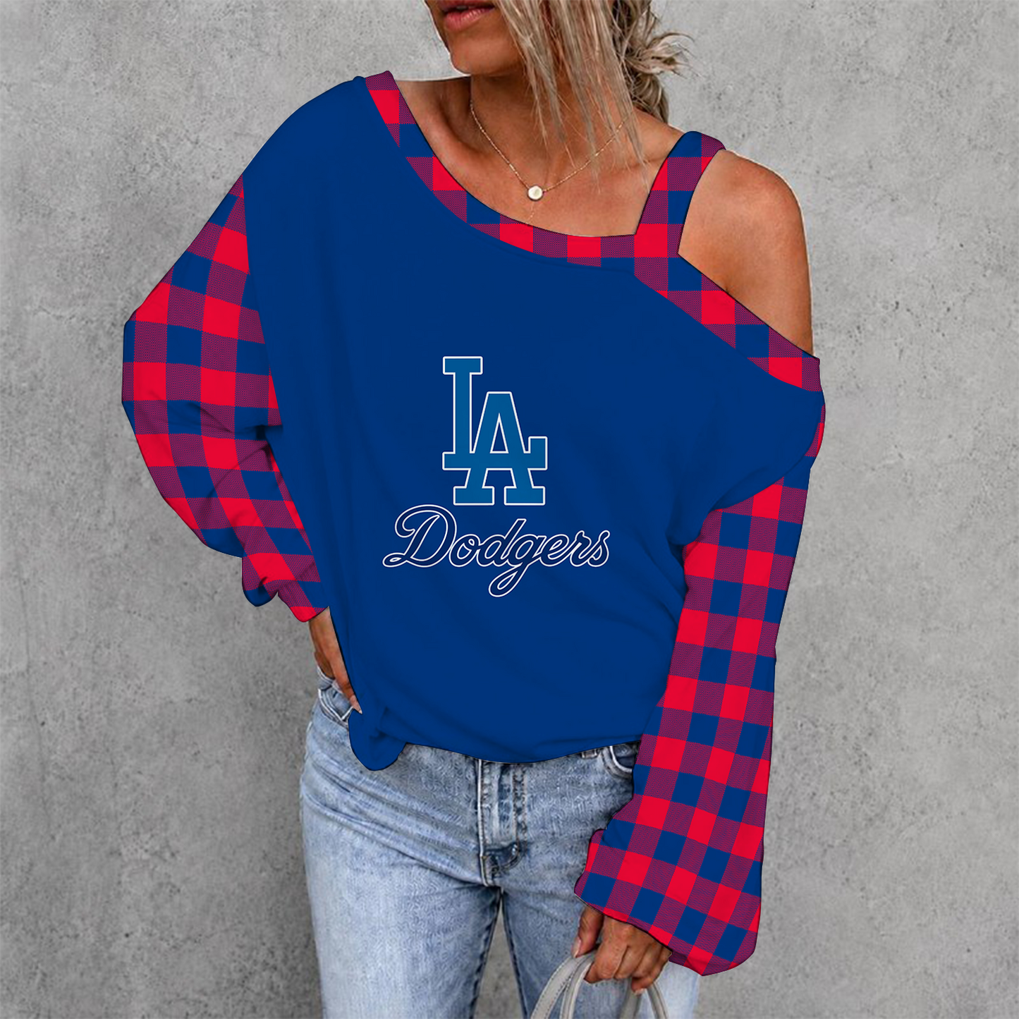 [FLASH SALE] NEW CUSTOMIZED MLB02 LAD LOS ANGELES DODGERS DROP SHOULDER SWEATSHIRT