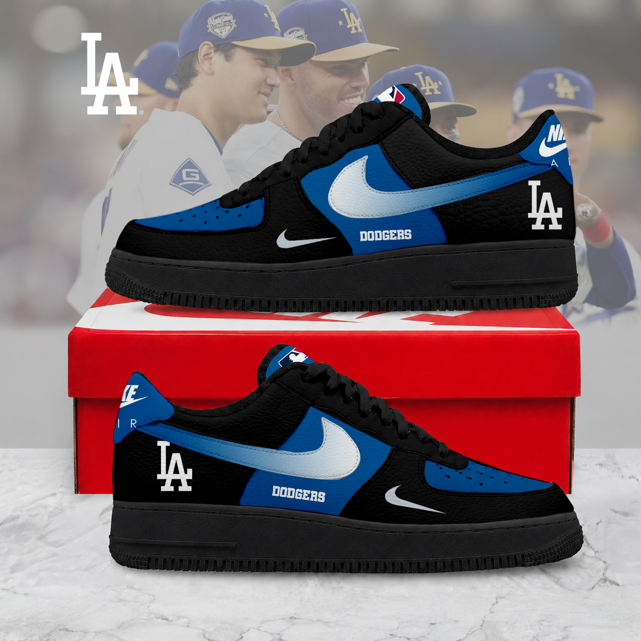 MEGA SALE - NEW CUSTOMIZED MLB02 LAD LOS ANGELES DODGERS AF1 SHOES