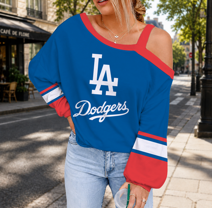 SPECIAL EDITION - NEW CUSTOMIZED MLB02 LAD LOS ANGELES DODGERS DROP SHOULDER SWEATSHIRT