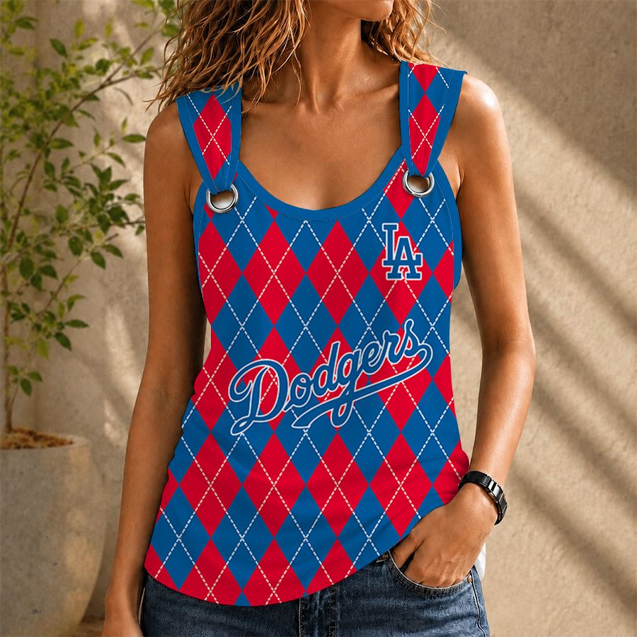 [FLASH SALE] NEW CUSTOMIZED MLB02 LAD LOS ANGELES DODGERS O-RING SHOULDER TANK TOP