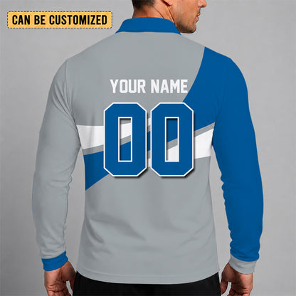 [FLASH SALE] NEW CUSTOMIZED MLB02 LAD LOS ANGELES DODGERS MEN'S LONG SLEEVE POLO