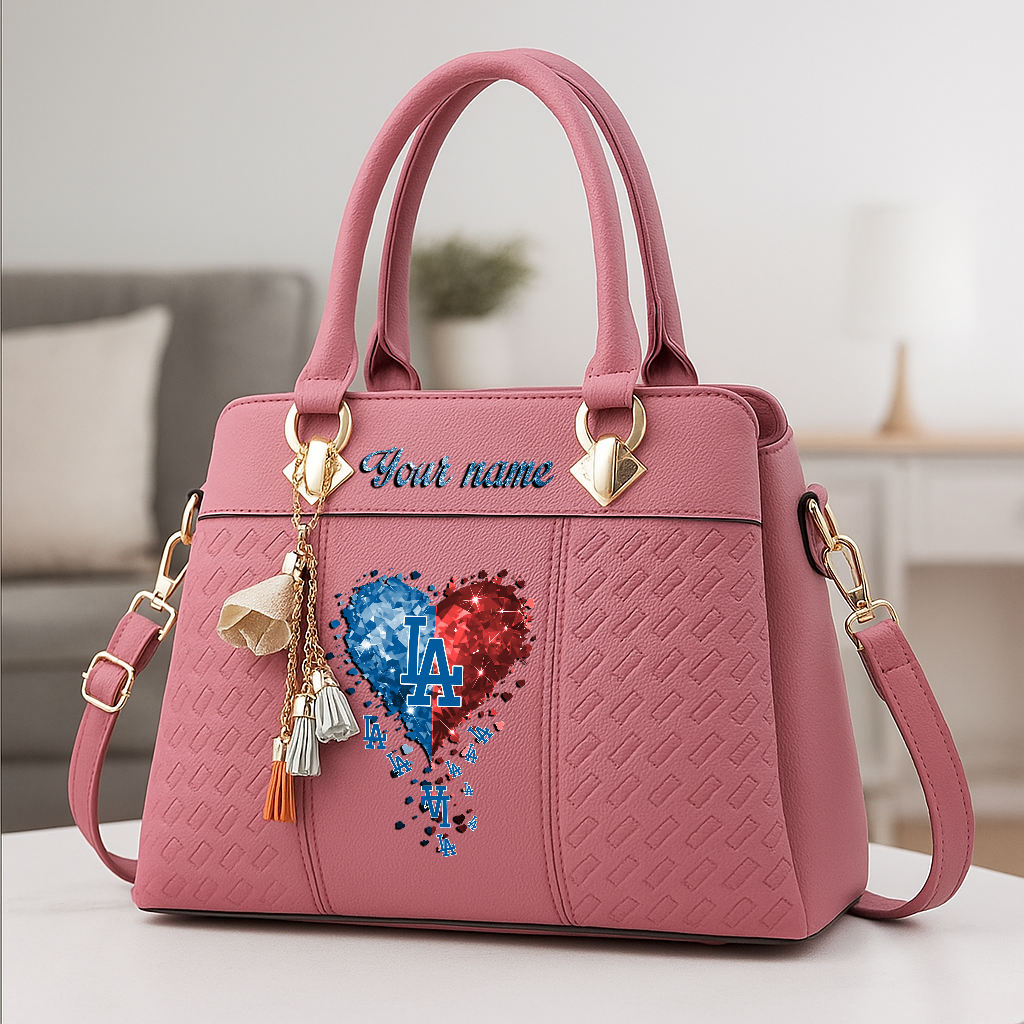 LIMITED EDITION - NEW CUSTOMIZED MLB02 LAD LOS ANGELES DODGERS ZIP HANDBAG MULTICOLOR