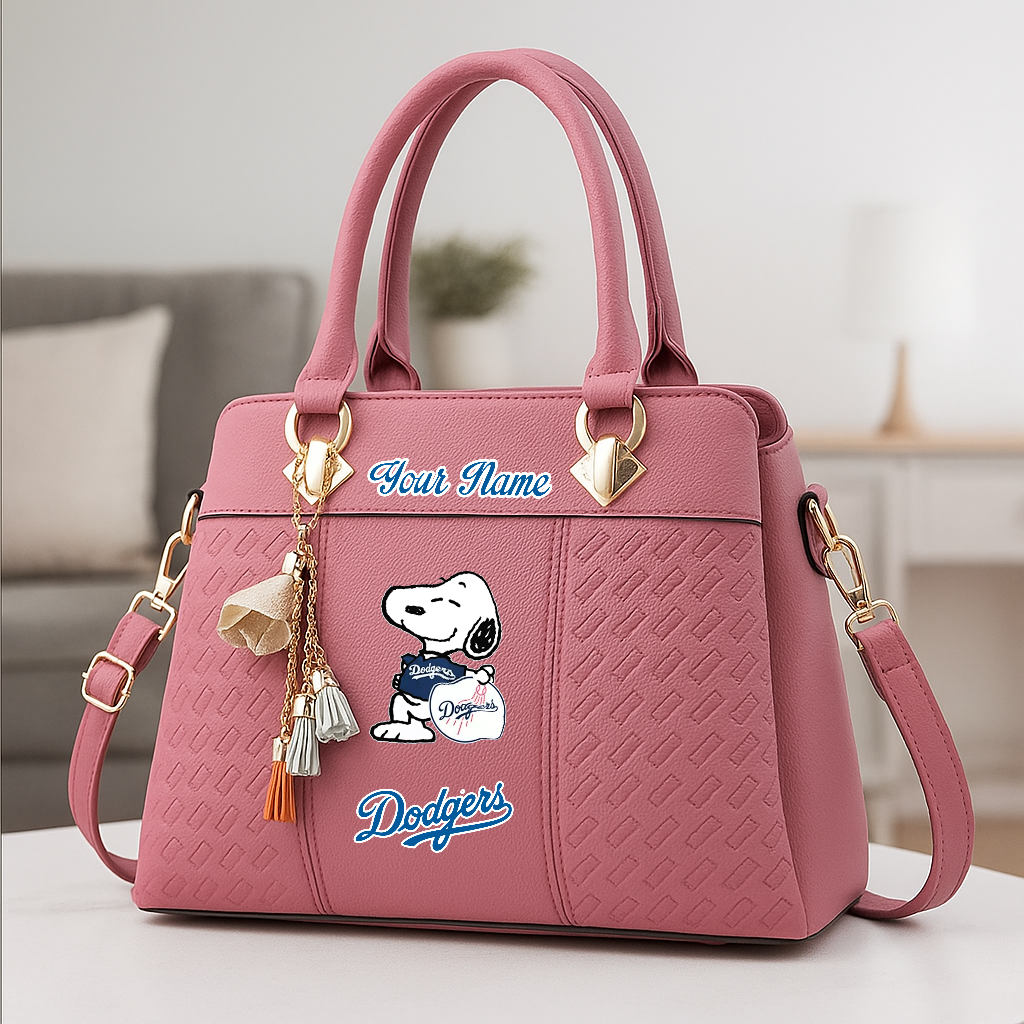 LIMITED EDITION - NEW CUSTOMIZED MLB02 LAD LOS ANGELES DODGERS ZIP HANDBAG MULTICOLOR