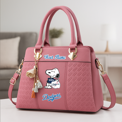 LIMITED EDITION - NEW CUSTOMIZED MLB02 LAD LOS ANGELES DODGERS ZIP HANDBAG MULTICOLOR