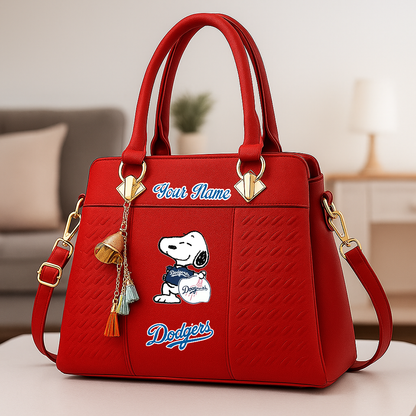 LIMITED EDITION - NEW CUSTOMIZED MLB02 LAD LOS ANGELES DODGERS ZIP HANDBAG MULTICOLOR