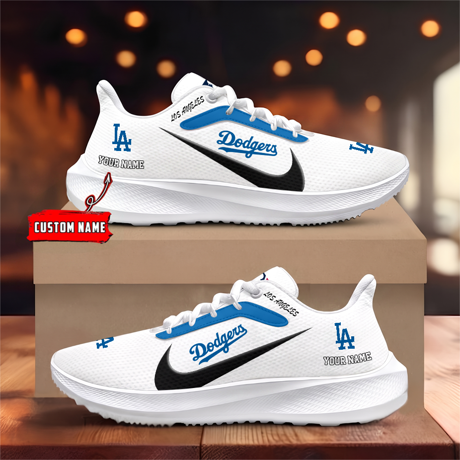 [FLASH SALE] NEW CUSTOMIZED MLB02 LAD LOS ANGELES DODGERS ROAD RUNNING SHOES