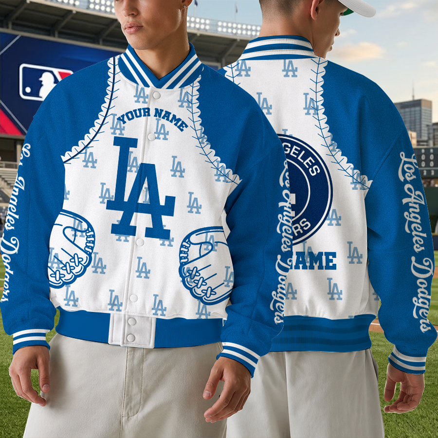 LIMITED EDITION - NEW CUSTOMIZED MLB02 LAD LOS ANGELES DODGERS SATIN VARSITY & BASEBALL JACKET