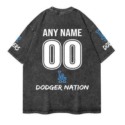 [FLASH SALE] NEW CUSTOMIZED MLB02 LAD LOS ANGELES DODGERS MULTICOLOR WASHED TEE