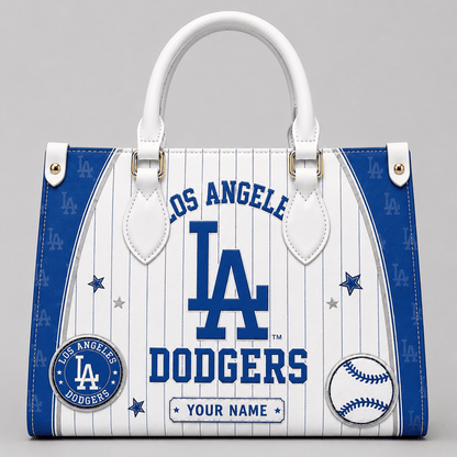 [FLASH SALE] NEW CUSTOMIZED MLB02 LAD LOS ANGELES DODGERS LEATHER HANDBAG