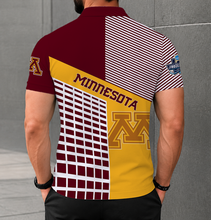 LIMITED EDITION - NEW CUSTOMIZED NCAA MFF02 MGG MINNESOTA GOLDEN GOPHERS POLO SHIRT