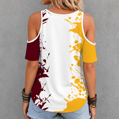 [FAN FAVORITE] NEW CUSTOMIZED NCAA MFF02 MGG MINNESOTA GOLDEN GOPHERS CRISS CROSS V-NECK TOP