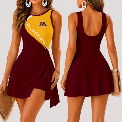 [FAN FAVORITE] NEW CUSTOMIZED NCAA MFF02 MGG MINNESOTA GOLDEN GOPHERS WOMEN'S SUMMER SKORT DRESS