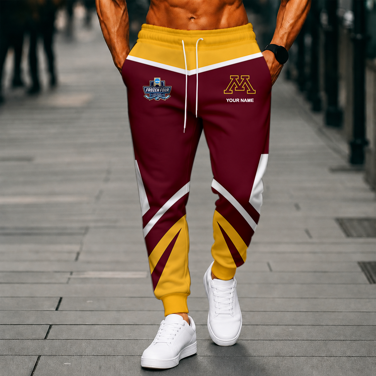 LIMITED EDITION - NEW CUSTOMIZED NCAA MFF02 MGG MINNESOTA GOLDEN GOPHERS SWEATPANTS