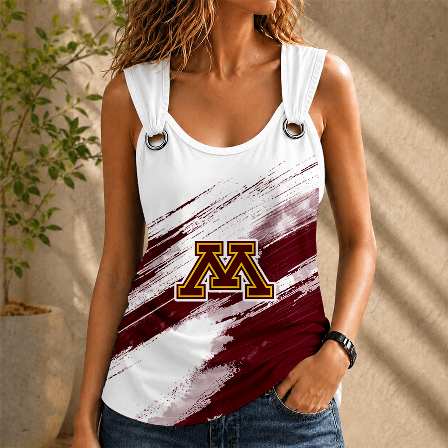 [FAN FAVORITE] NEW CUSTOMIZED NCAA MFF02 MGG MINNESOTA GOLDEN GOPHERS O-RING SHOULDER TANK TOP