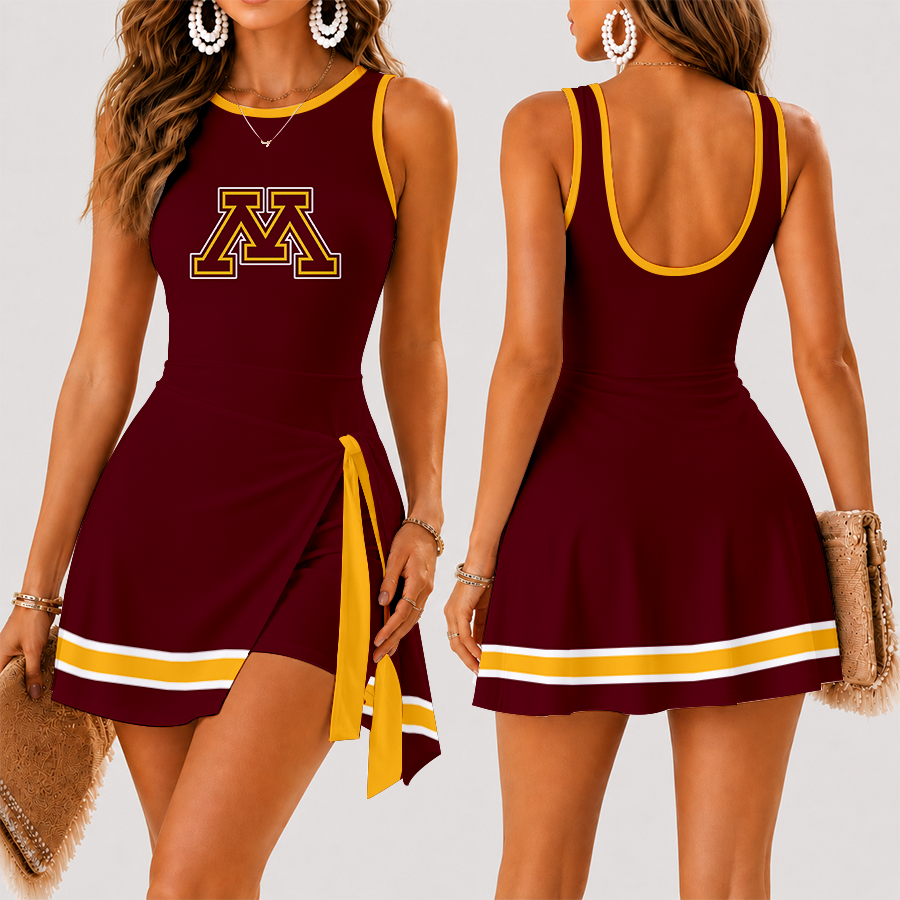 [FAN FAVORITE] NEW CUSTOMIZED NCAA MFF02 MGG MINNESOTA GOLDEN GOPHERS WOMEN'S SUMMER SKORT DRESS