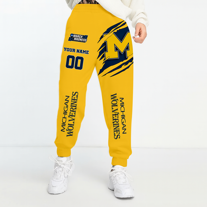 LIMITED EDITION - NEW CUSTOMIZED NCAA FBS02 MIW MICHIGAN WOLVERINES UNISEX LONG PANTS