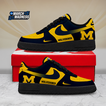 SPECIAL EDITION - NEW CUSTOMIZED NCAA MAM02 MIW MICHIGAN WOLVERINES AF1 SHOES