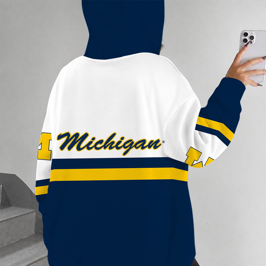 [FAN FAVORITE] NEW CUSTOMIZED NCAA MAM02 MIW MICHIGAN WOLVERINES STRAPPY ZIP HOODIE