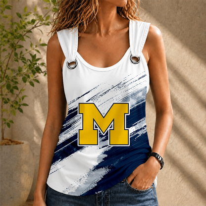 [FAN FAVORITE] NEW CUSTOMIZED NCAA MAM02 MIW MICHIGAN WOLVERINES O-RING SHOULDER TANK TOP
