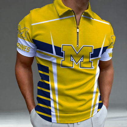 [FAN FAVORITE] NEW CUSTOMIZED NCAA MAM02 MIW MICHIGAN WOLVERINES STRAPPY POLO SHIRT