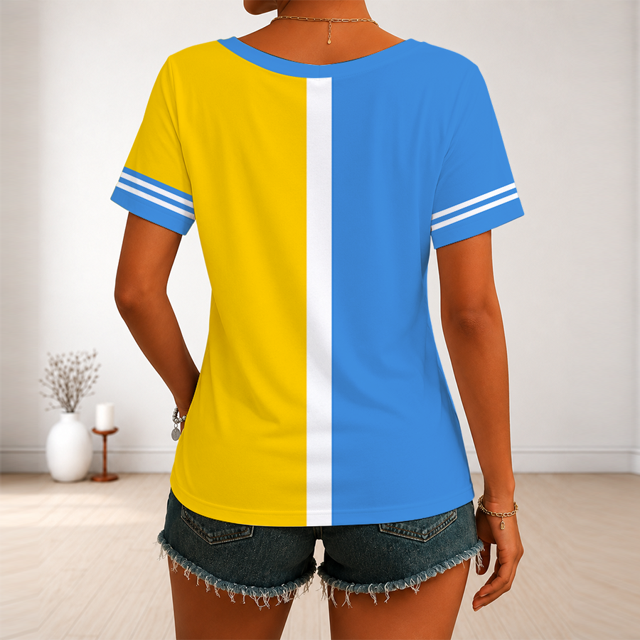 [FAN FAVORITE] NEW CUSTOMIZED WNBA02 CCS CHICAGO SKY V-NECK FEMALE SHIRT