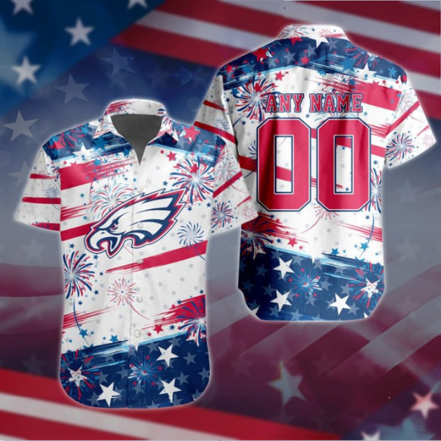 VIRAL EDITION - NEW CUSTOMIZED NFL02 PPE PHILADELPHIA EAGLES PATRIOTIC USA HAWAIIAN SHIRT