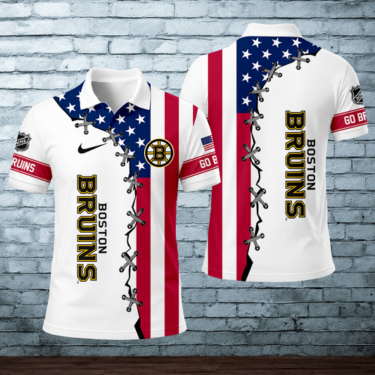 LIMITED EDITION - NEW CUSTOMIZED NHL02 BTB BOSTON BRUINS POLO SHIRT