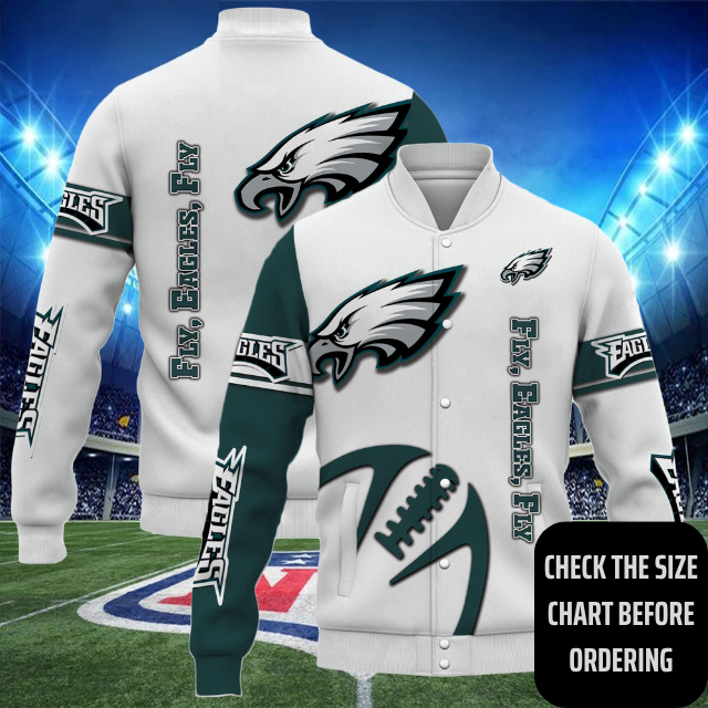 ELITE EDITION - NEW CUSTOMIZED NFL02 PPE PHILADELPHIA EAGLES SATIN VARSITY & BASEBALL JACKET