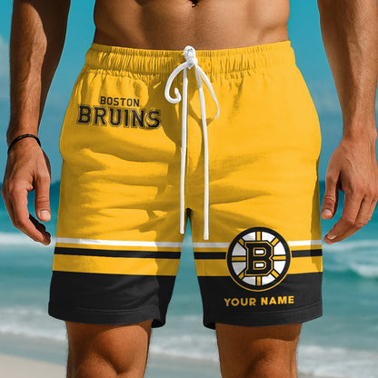 EXCLUSIVE EDITION - NEW CUSTOMIZED NHL02 BTB BOSTON BRUINS SHORT PANTS