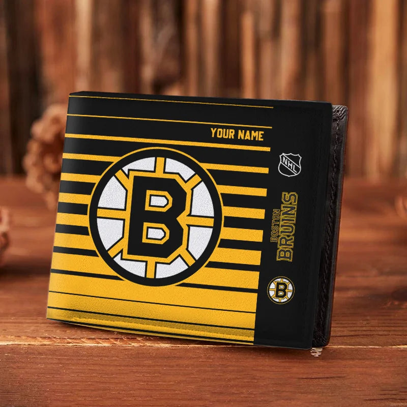 VIRAL EDITION - NEW CUSTOMIZED NHL02 BTB BOSTON BRUINS LEATHER WALLET