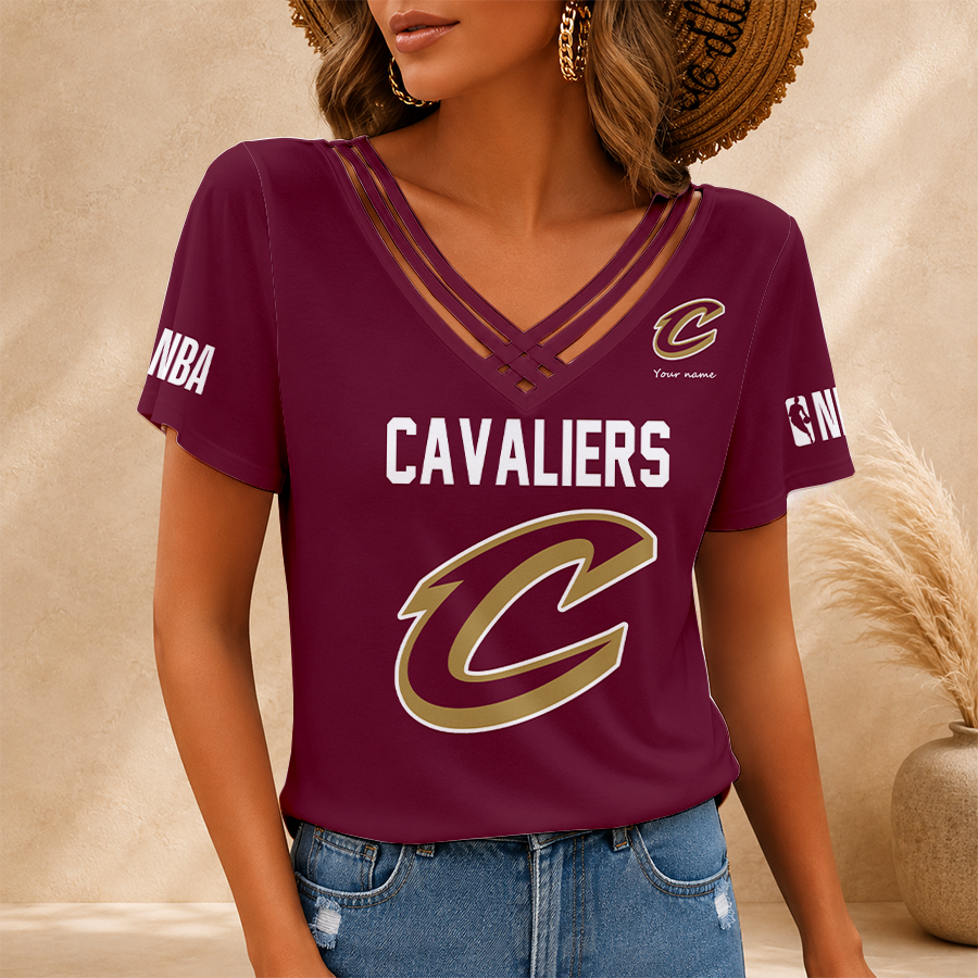 [HOT DEAL] NEW CUSTOMIZED NBA02 CCA CLEVELAND CAVALIERS V-NECK SHIRT