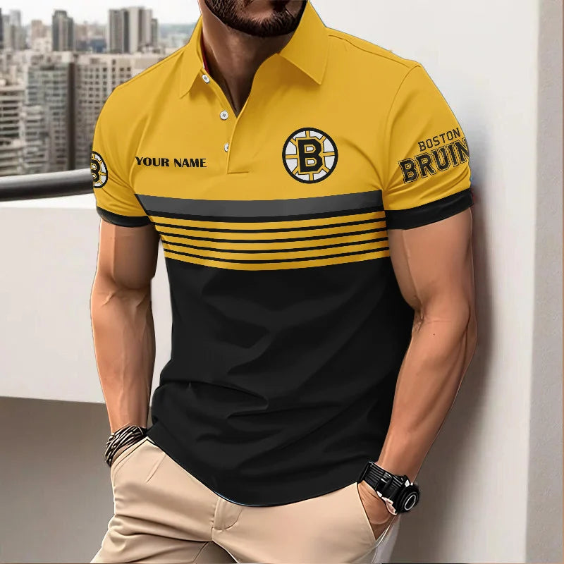 VIRAL EDITION - NEW CUSTOMIZED NHL02 BTB BOSTON BRUINS POLO SHIRT, ZIP POLO SHIRT & T-SHIRTS