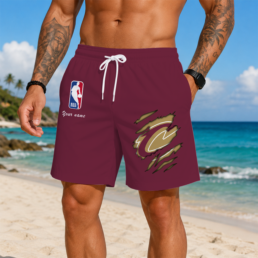 LIMITED EDITION - NEW CUSTOMIZED NBA02 CCA CLEVELAND CAVALIERS SHORT PANTS
