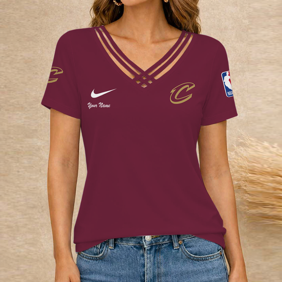 [HOT DEAL] NEW CUSTOMIZED NBA02 CCA CLEVELAND CAVALIERS V-NECK SHIRT