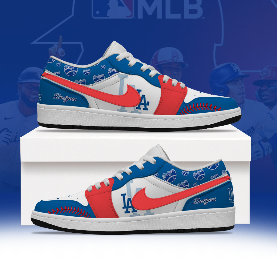 LIMITED EDITION - NEW CUSTOMIZED MLB02 LAD LOS ANGELES DODGERS AIR JORDAN LOW SHOES