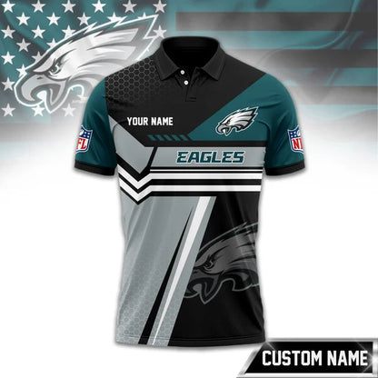 SPECIAL EDITION - NEW CUSTOMIZED NFL02 PPE PHILADELPHIA EAGLES POLO SHIRT, ZIP POLO SHIRT & T-SHIRTS
