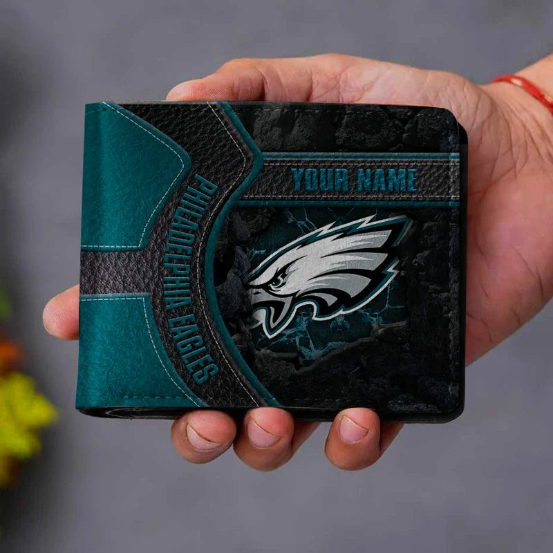 VIRAL EDITION - NEW CUSTOMIZED NFL02 PPE PHILADELPHIA EAGLES LEATHER WALLET
