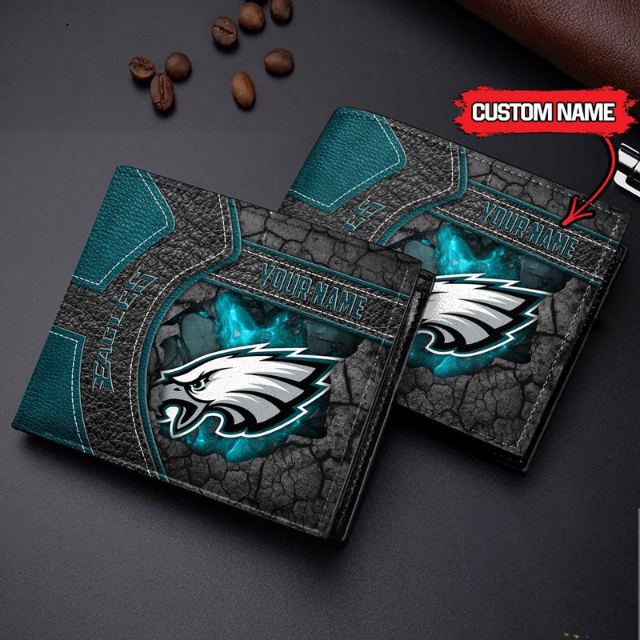 VIRAL SALE - NEW CUSTOMIZED NFL02 PPE PHILADELPHIA EAGLES LEATHER WALLET