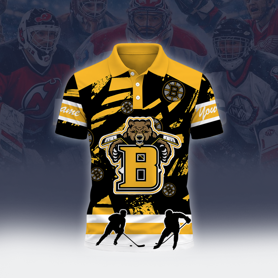 [SUPER SALE] NEW CUSTOMIZED NHL02 BTB BOSTON BRUINS POLO SHIRT