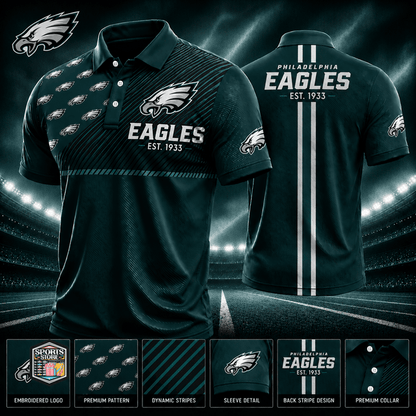 VIRAL EDITION - NEW CUSTOMIZED NFL02 PPE PHILADELPHIA EAGLES POLO SHIRT, ZIP POLO SHIRT & T-SHIRTS