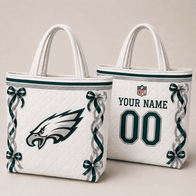 SPECIAL EDITION - NEW CUSTOMIZED NFL02 PPE PHILADELPHIA EAGLES QUILTED TOTE BAG